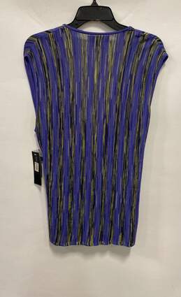 NWT Jones New York Womens Purple Yellow Striped Knit Pullover Blouse Size XL alternative image