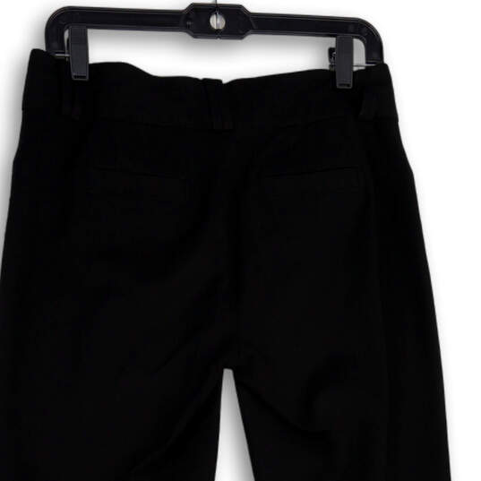 Womens Black Flat Front Pockets Wide Leg Trouser Pants Size 6P image number 4