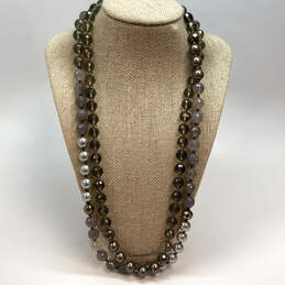 Designer Stella & Dot Silver-Tone Double Layer Multicolor Beaded Necklace