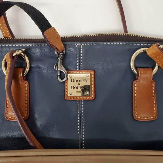 Dooney & Bourke Blue & Gray Leather Shopping Tote image number 5