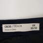 NWT ASOS WM's 100% Polyester Velvet Navy Blue Pants Size 32/32 UK image number 4