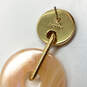 Designer J. Crew Gold-Tone Push Back Round Fashionable Dangle Earrings image number 4