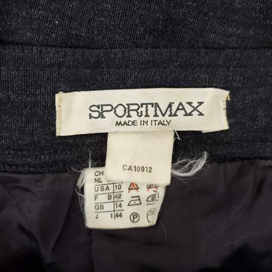 VTG Sport Max WM's 100% Virgin Wool Charcoal Gray Long Flannel Skirt Size 10 image number 3