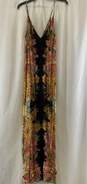 Free People Womens Multicolor Floral Sleeveless V-Neck Side Slit Slip Dress Sz S image number 1