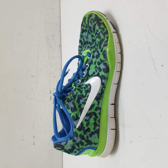Dij visie Verbeteren Buy the Women's Size 7 - Nike Free 5.0 Green Leopard Print Running Shoes |  GoodwillFinds