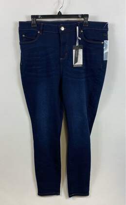 NWT Tahari Womens Blue High Rise Tummy Tuck Slimming Denim Skinny Jeans Size 18