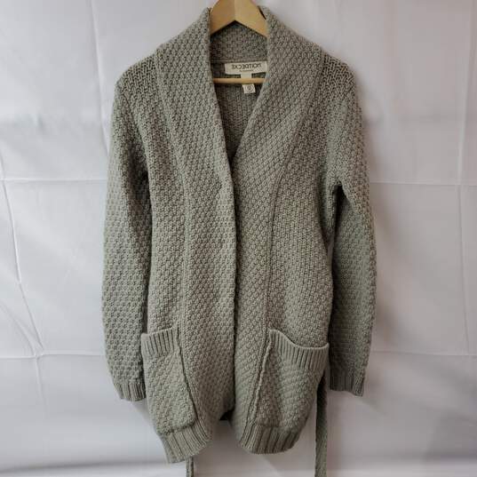 Wool Knit Front Snap Cardigan Sweater Women's M image number 2