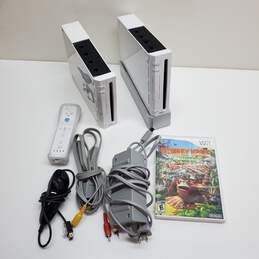Nintendo Wii Console Lot of 2 w/ Cables & Controller + Donkey Kong (Untested)