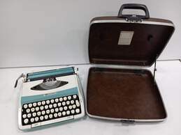 Vintage Smith Corona Blue/White Manual Typewriter in Case