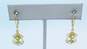 14k Yellow Gold Scrolled Peridot Lever Back Earrings 1.9g image number 1