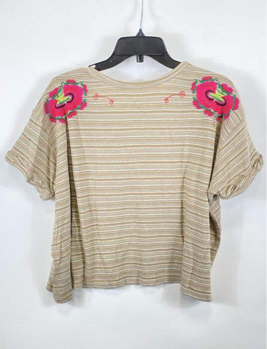 NWT Free People Womens Multicolor Striped Catalunya Embroidered Blouse Top Sz XS image number 2