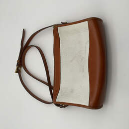 DOONEY & BOURKE Wayfarer Foldover Nylon Crossbody Bag Leather Trim Beige  Khaki