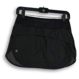 Lululemon Womens Black Elastic Waist Pull-On Athletic Mini Skort Size 4 alternative image