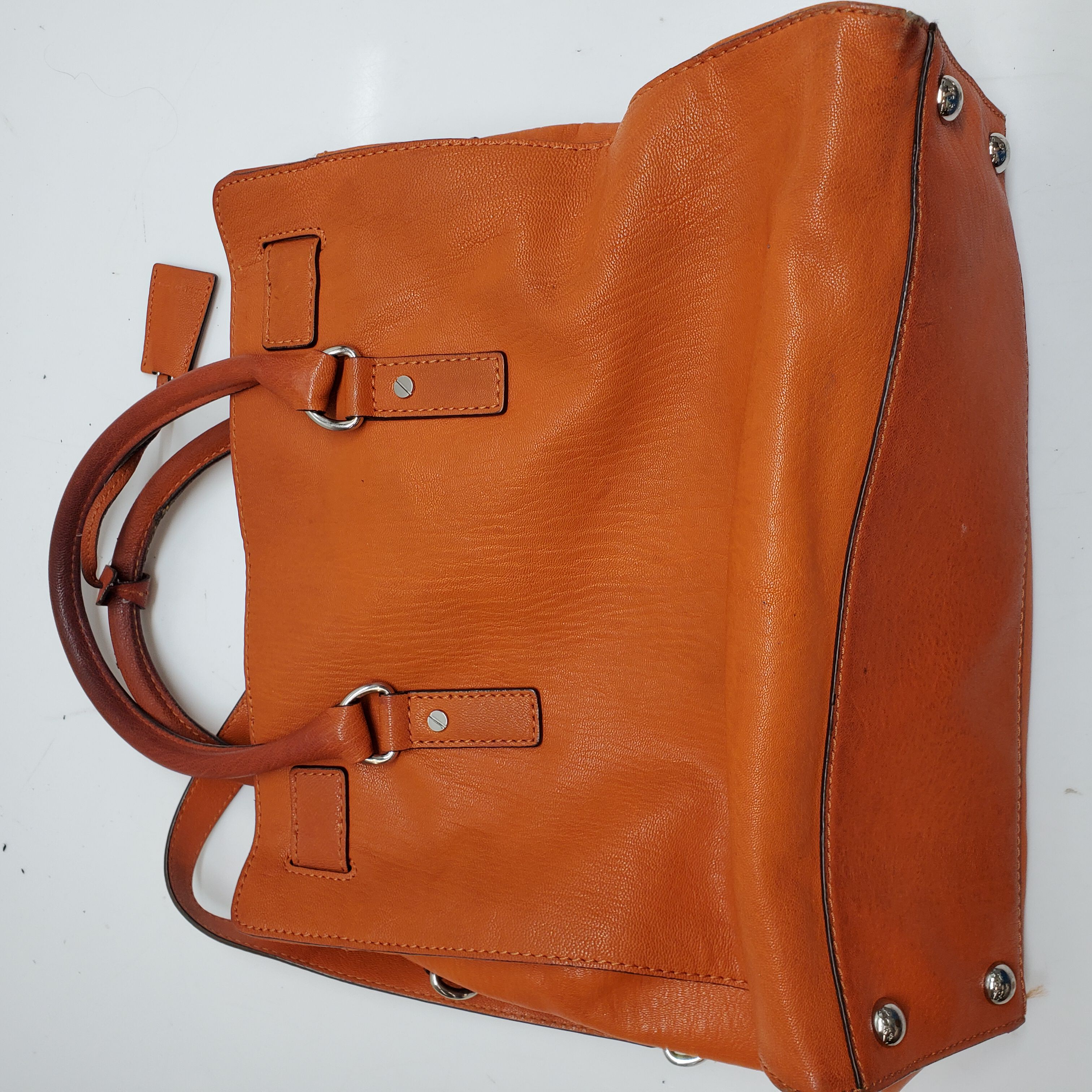 Michael Kors Charlotte Large Leather 3-in-1 Tote Shoulder Handbag - Poppy  Orange