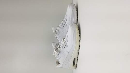 Nike Air Max 90 Leather Shoes White 302519-113 Kids Size 5.5Y image number 3