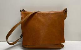 Vera Pelle Brown Leather Shoulder Hobo Tote Bag