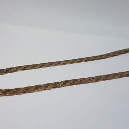 KA 1772 Sterling Silver Herringbone Braided Tri Color Braided 17 1/2 Inch Necklace 15.2g alternative image