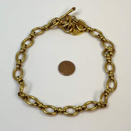Designer Juicy Couture Gold-Tone Toggle Fashionable Link Chain Necklace image number 4