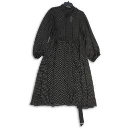 NWT Torrid Womens Black Polka Dot Long Sleeve Button-Front Blouson Dress Size 2