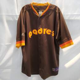 Majestic Cooperstown Collection MLB Padres Button Up Baseball Jersey Size 2X