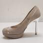 Michael Kors Gray Suede SIlver Metallic Platform Stiletto Pump Heel Shoes Size 7 M image number 2