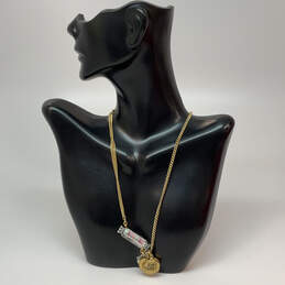 Designer Juicy Couture Gold-Tone Eat Candy Heart Shape Pendant Necklace