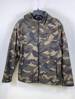 Tommy Hilfiger Mens Multicolor Camouflage Long Sleeve Windbreaker Jacket Size XL