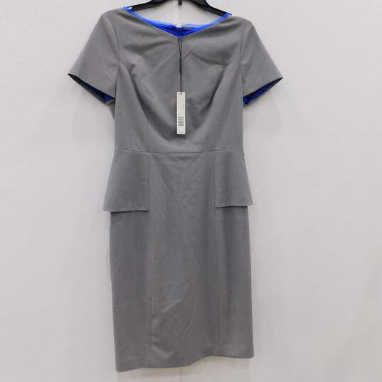 Gray Sheath Dress With Blue Accent Size 4 New With Tags NWT image number 1