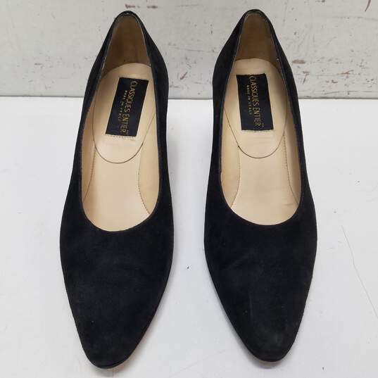 Classique Entier Black Suede Pump Heels Shoes Size 6.5 B image number 5