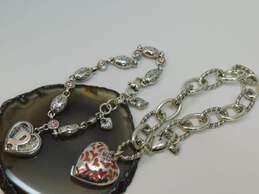 Brighton Silver Tone Scrolled Heart Charm Bracelets 67.2g