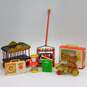 Vintage Fisher Price Toys Wood Circus Wagon Teddy Zilo Roller Chime Music Box image number 1