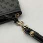 Dooney & Bourke Womens Black Leather Signature Print Zipper Wristlet Wallet image number 3