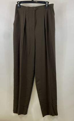 NWT Jones New York Womens Brown High Rise Pleated Straight Leg Dress Pants Sz 10