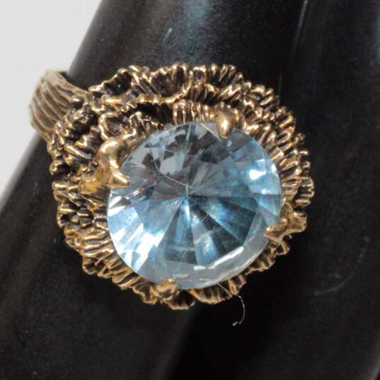 10K Yellow Gold Blue Spinel Ring Size 6.25 - 6.56g image number 1