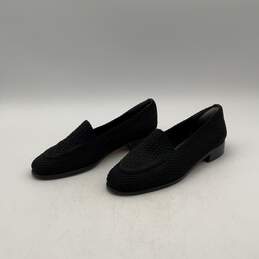 Stuart Weitzman Womens Black Woven Ribbon Round Toe Slip-On Loafer Flats alternative image
