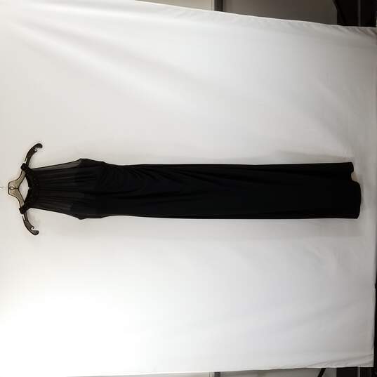 Lauren Women Black Beaded Neckline Evening Dress 8 image number 1