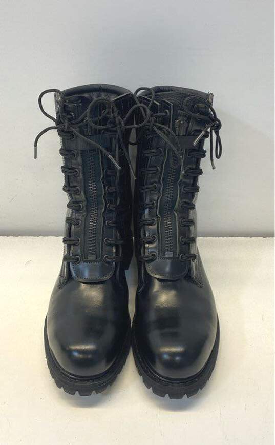 All American Boot Black Leather Combat Lace Up Boots Men's Size 9.5 E image number 2