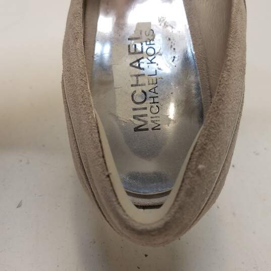 Michael Kors Gray Suede SIlver Metallic Platform Stiletto Pump Heel Shoes Size 7 M image number 8