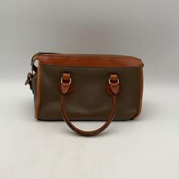 Dooney & Bourke Womens Brown Tan Leather Logo Charm To Handle Handbag alternative image
