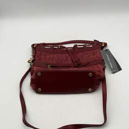 NWT Donald J Pliner Womens Red Leather Zipper Pocket Crossbody Bag Purse