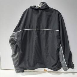 Reebok Full Zip Gray & Black Windbreaker Style Jacket Size Large alternative image