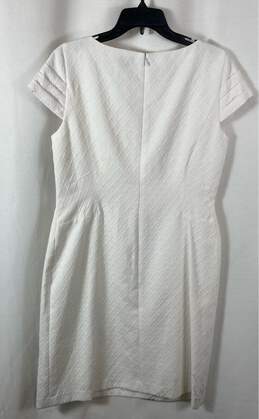 NWT Tahari Womens White Short Sleeve Round Neck Knee Length Sheath Dress Size 12 alternative image