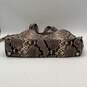 Michael Kors Womens Beige Black Leather Snakeskin Adjustable Strap Crossbody Bag image number 4
