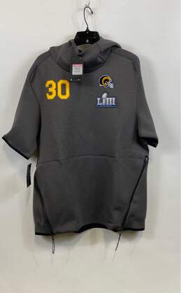 NWT Nike Mens Gray Los Angeles Rams Super Bowl LIII Football NFL Hoodie Size L