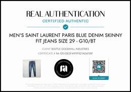 Saint Laurent Paris Men's Blue Denim Skinny Fit Jeans Size 29 AUTHENTICATED alternative image