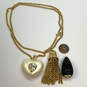 Designer Joan Rivers Gold-Tone Chain Heart Changeable Charm Necklace w/ Box image number 2