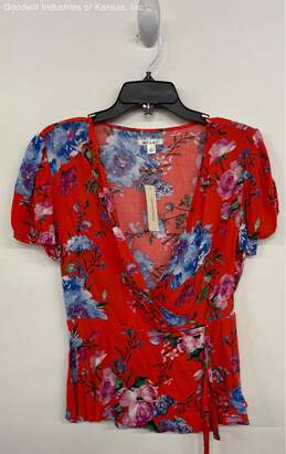 Francesca's Red Floral Print Blouse NWT - Size S