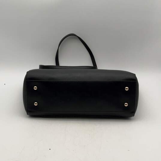 NWT Nine West Womens Black Leather Double Strap Bottom Stud Tote Bag Purse image number 3