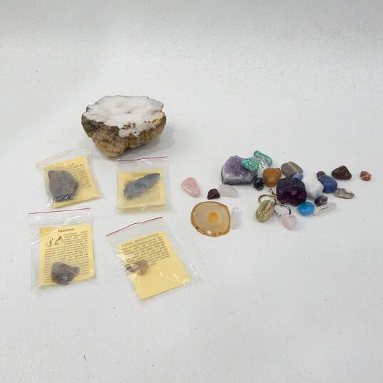 Assorted Crystals Fossils Tumbled Stones Mixed Lot image number 1