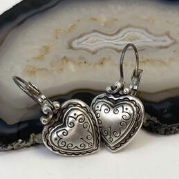 Designer Brighton Silver-Tone Heart Shape Fashionable Drop Earrings